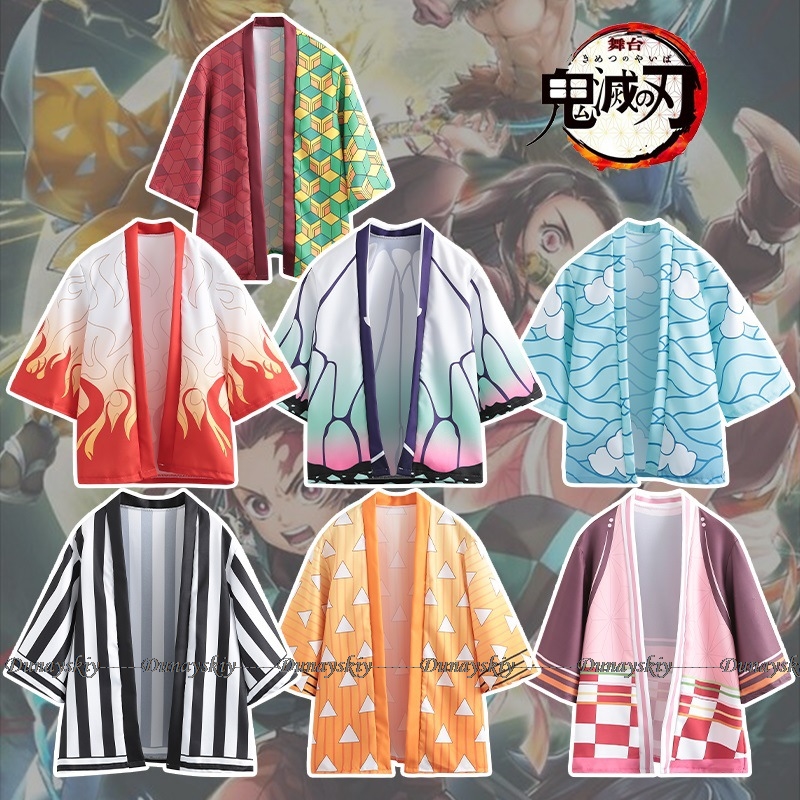 Demon Slayer Haori - アニメのコスプレコスチュームマント,着物,アガツマ,ゼニツ,コチュウ,シノブ,サマーコート,シャツ,トレンチ,羽織,キメツ