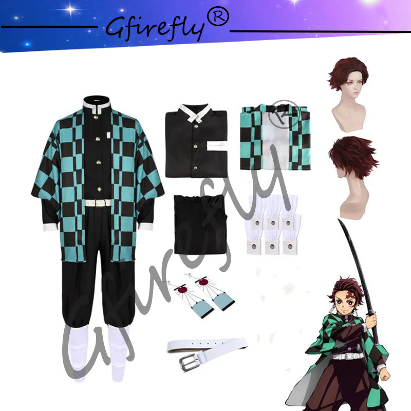 Anime Cosplay Katana - Kamado tanjirou-刀のコスプレコスチュームセット,刀アクセサリー,アニメの服,ドロップ,ユニフォーム