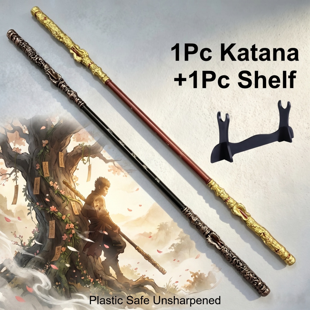 Anime Cosplay Katana - 70インチ ブラックミス ウーコン 魔法の杖 ゲームアニメコスプレ小道具 刀剣