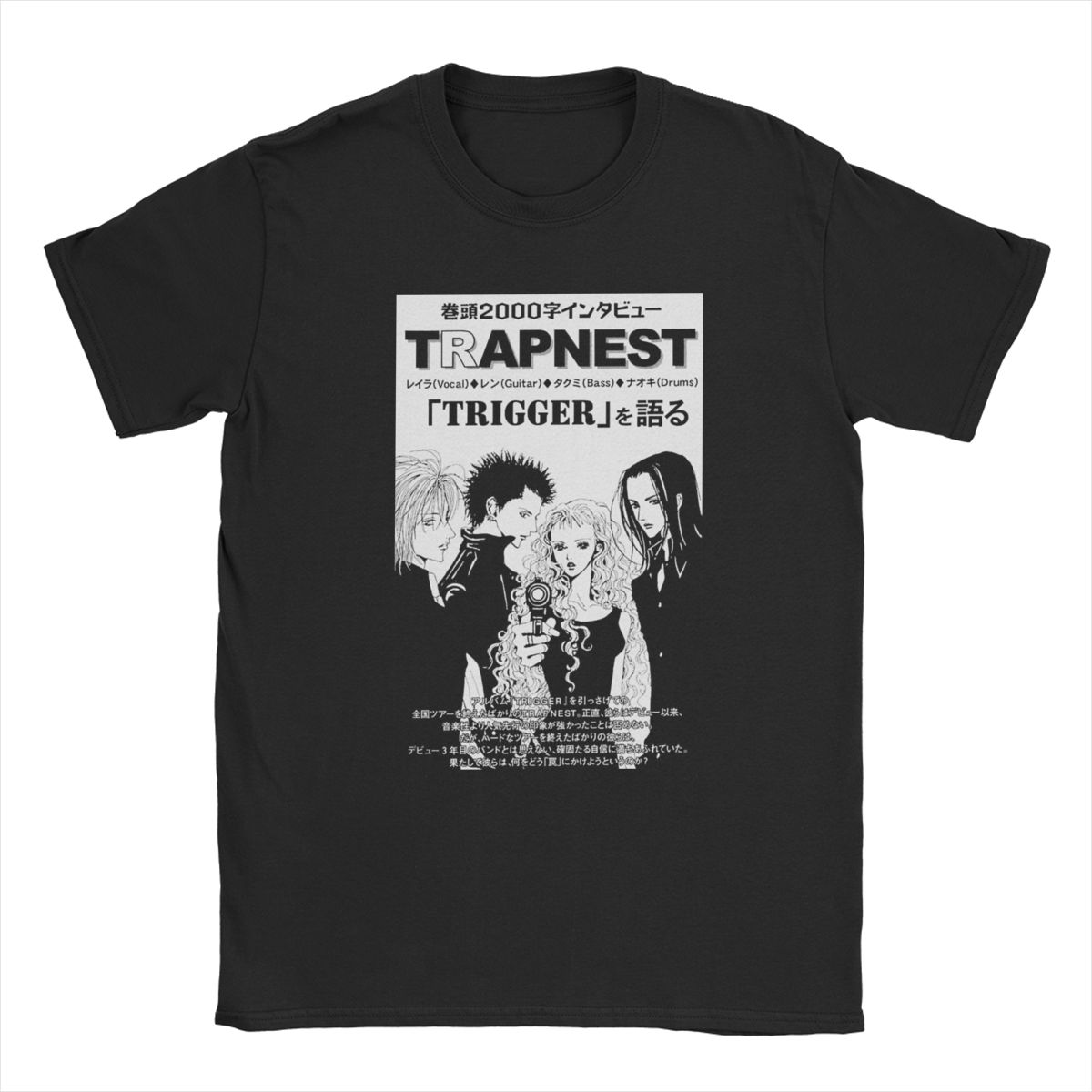 Anime Cosplay Ideas Male - ナナ・トラップネスト・トリガー アニメTシャツ ブラックストーンズ マンガ 100%コットン 90年代