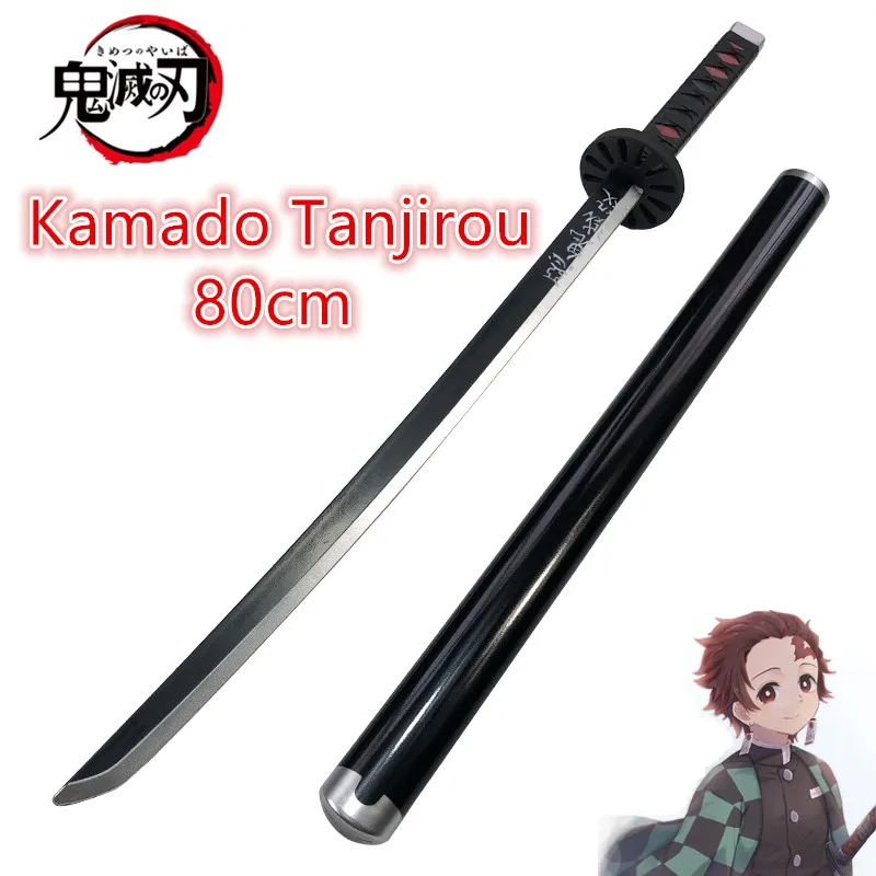 Anime Cosplay Katana - 80cm コスプレアニメ鬼滅の刃刀小道具 オリジナル刀 竈門炭治郎 炭治郎刀 ホームデコレーション
