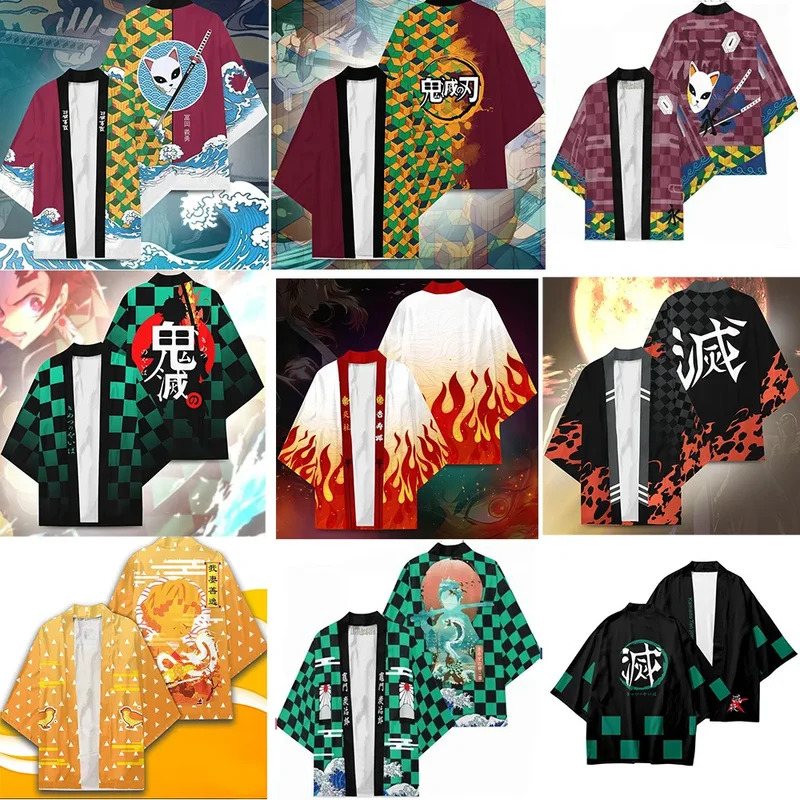 Demon Slayer Haori - 鬼滅の刃カーディガン メンズ アニメ服 伝統衣装 ファッション ナルト