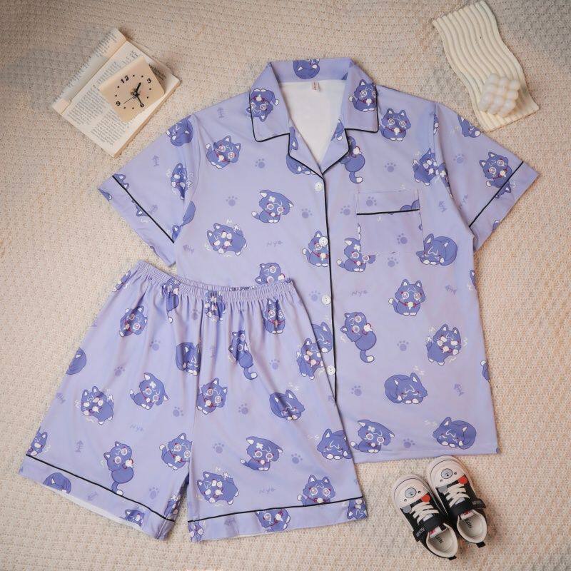 Anime Cosplay Girl Costume - 原神インパクト放浪者コスプレ衣装夏長袖パジャマホームドレス学生アニメ男性女性ホームウェアギフトハロウィン