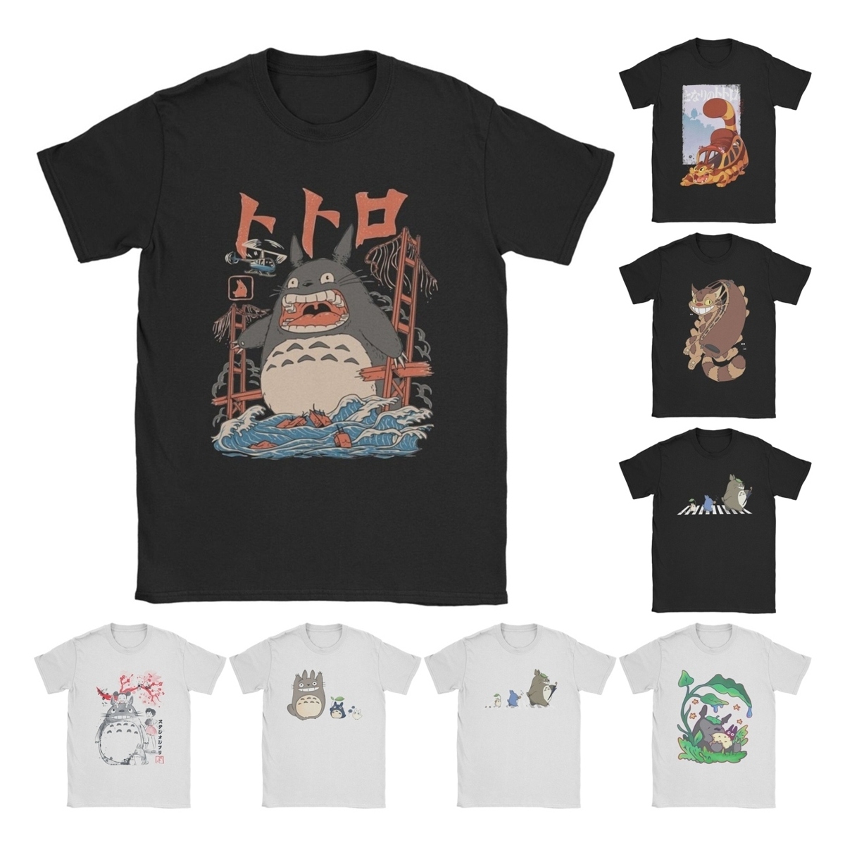 Anime Cosplay Ideas Male - トトロ-宮崎アニメメンズ Tシャツ漫画クリエイティブ Tシャツ半袖クルーネック Tシャツ綿 100% ギフトアイデア衣類
