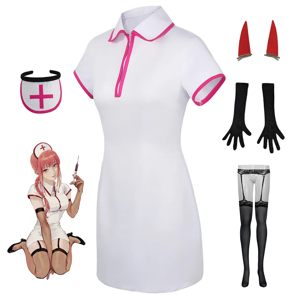 Anime Cosplay Chainsaw Man - ロールプレイング制服チェーンソーマンコスプレ衣装制服のフルセットナースマルチマワアニメ女性のドレスアップロールプレイcosp