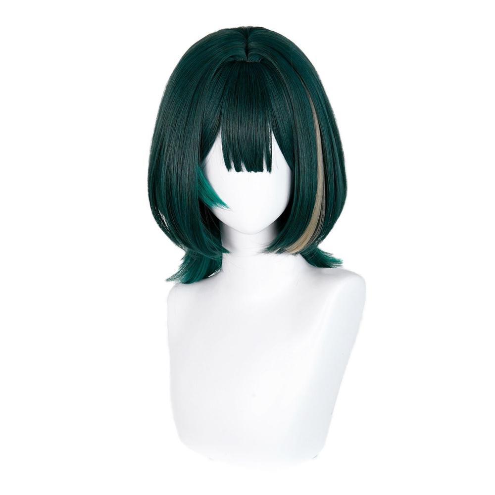 Anime Cosplay Girl Costume - アニメネフェルコスプレウィッググリーンハイライトウィッグ女性のためのコスプレウィッグ耐熱人工毛ハロウィンパーティー