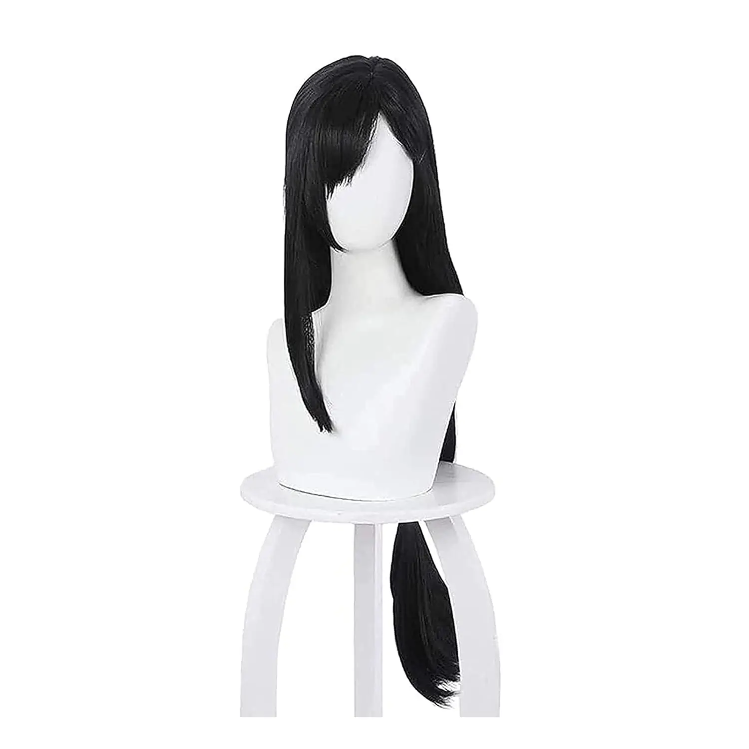 Anime Cosplay Long Black Hair - ティファ・ロックハート コスプレウィッグ アニメ ロング ブラック ストレート