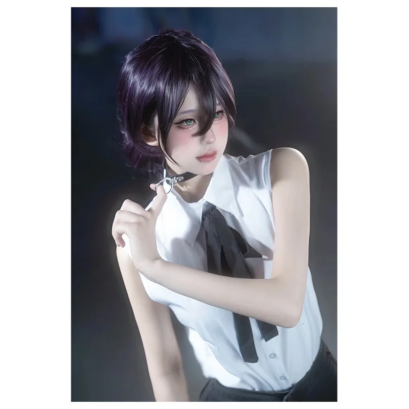 Anime Cosplay Chainsaw Man - アニメレゼコスプレチェーンソーマンコスプレ衣装レゼスーツ紫ウィッグチェーンソーマンハロウィンカーニバルパーティーレゼコス女性女の子
