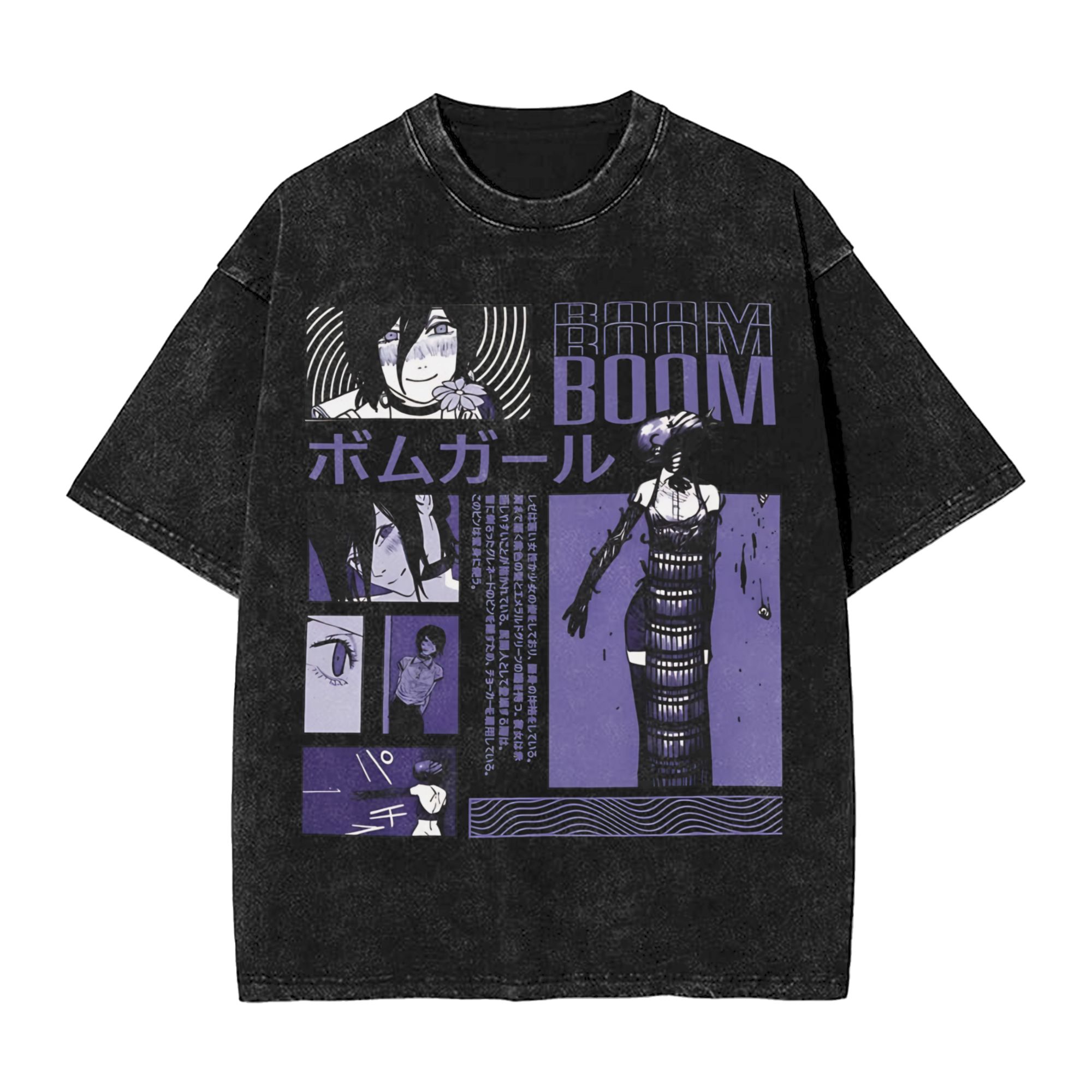 チェーンソーマン ウォッシュドコットン Tシャツ、アニメプリ - Anime Cosplay Chainsaw Man のレビューと価格
