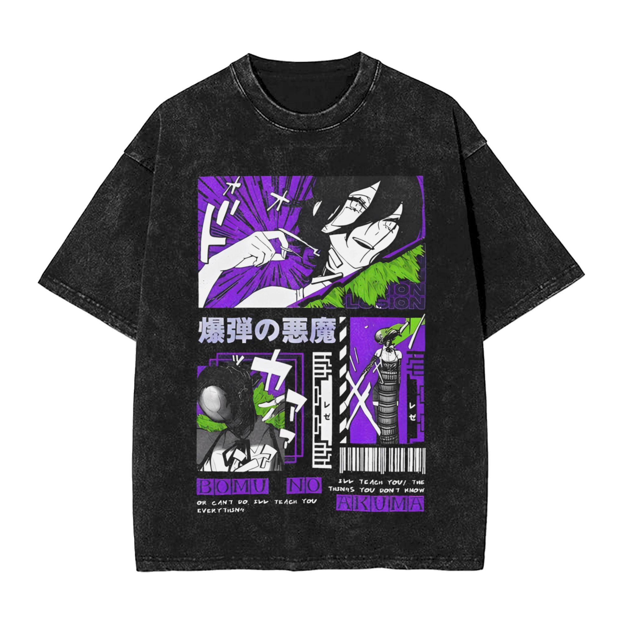 チェーンソーマン ウォッシュドコットン Tシャツ、アニメプリ - Anime Cosplay Chainsaw Man のレビューと価格
