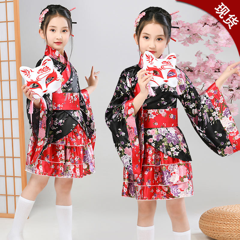 子供日本の着物浴衣女の子日本バスローブガウン帯ヴィンテージ羽 - Demon Slayer Haori のレビューと価格