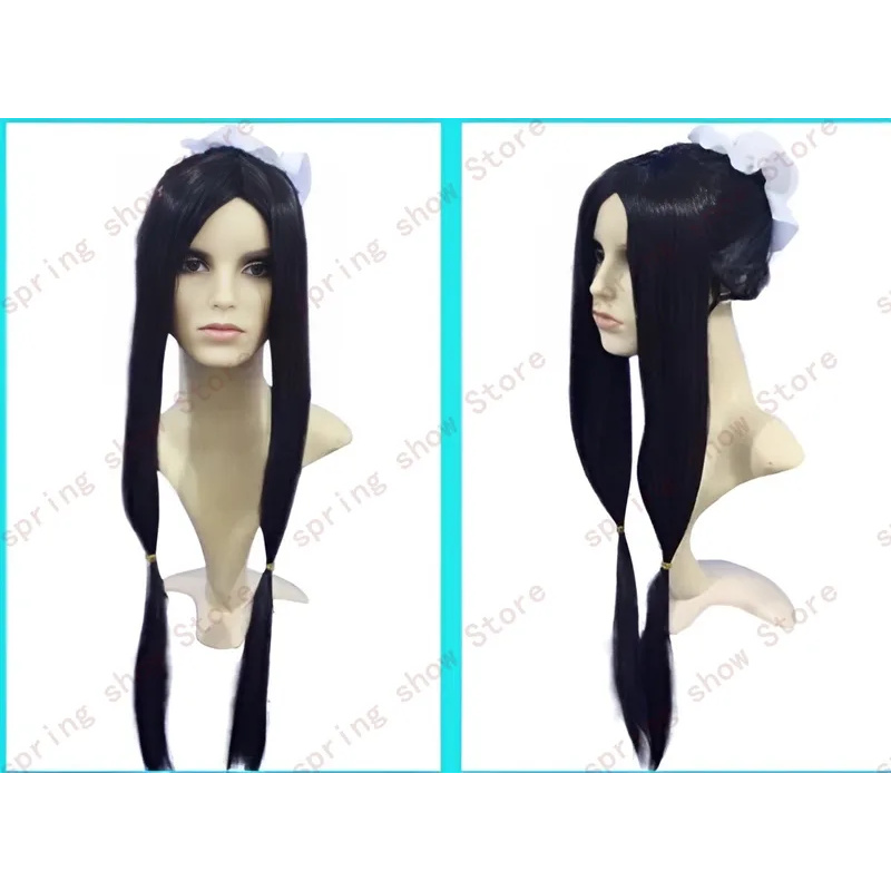 DY20JP アニメ水の国ユキ一族ハクコスプレ衣装髪帽子黒ロ - Anime Cosplay Long Black Hair のレビューと価格