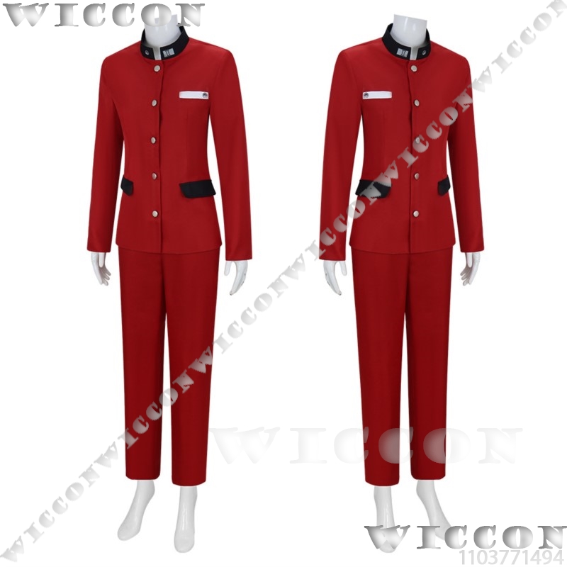 ツクモ今百ゲームコスプレライン赤い学校制服学生スーツ紫色のか - Anime Cosplay Wigs のレビューと価格