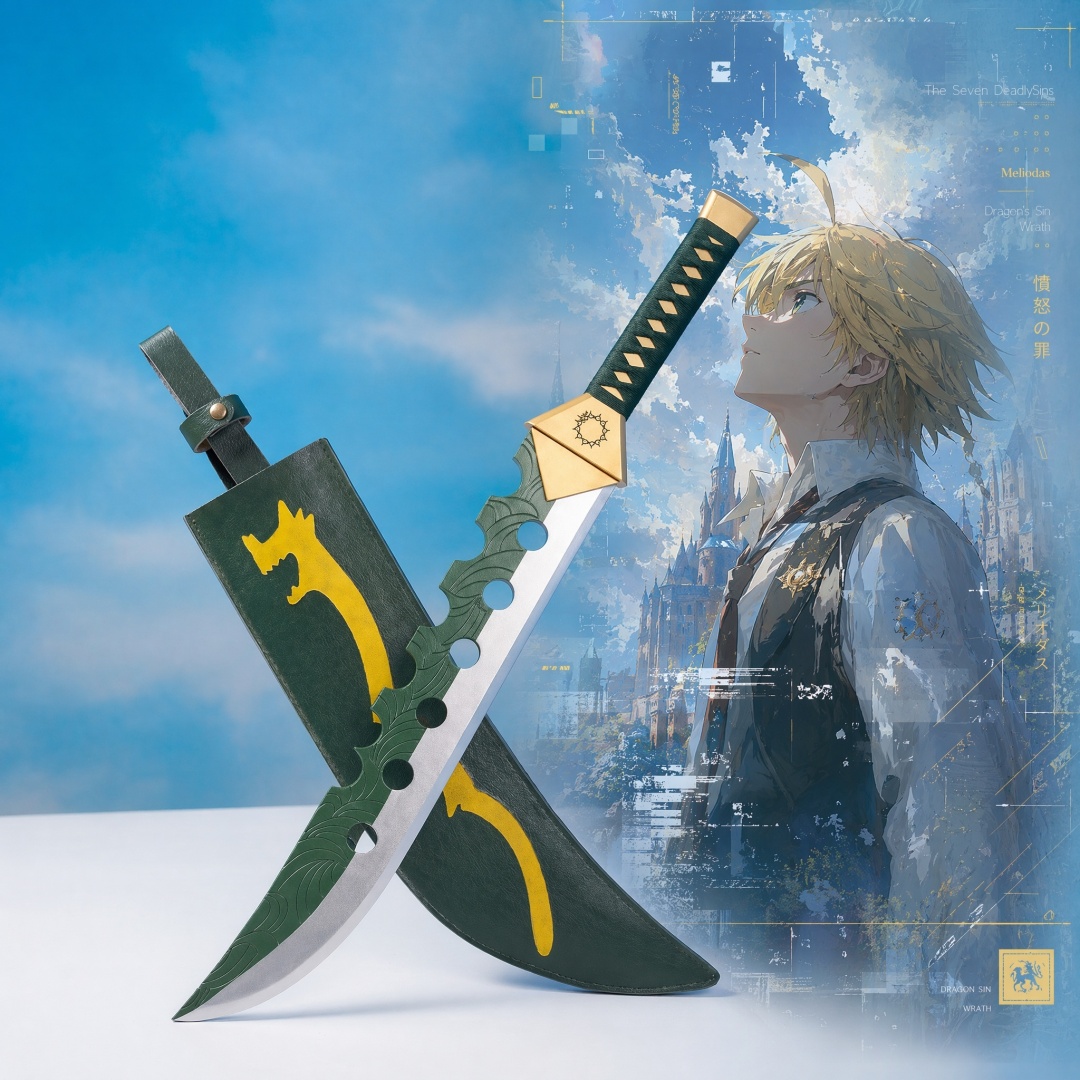 28インチ 七つの大罪 メリオダス 刀 アニメ コスプレ 小 - Anime Cosplay Katana のレビューと価格