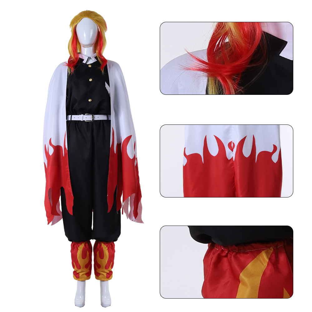 炎柱コスプレ制服フル着物セットアニメ詳細炎羽織キャプテンコー - Demon Slayer Haori のレビューと価格