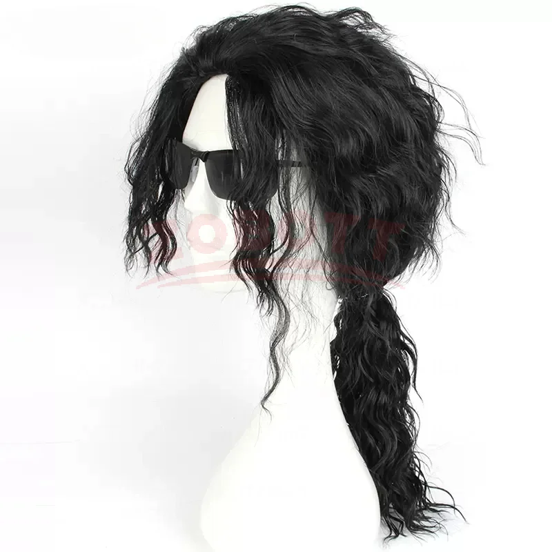アニメ マイケル・ジャクソン コスプレ マイケル コスプレ  - Anime Cosplay Long Black Hair のレビューと価格