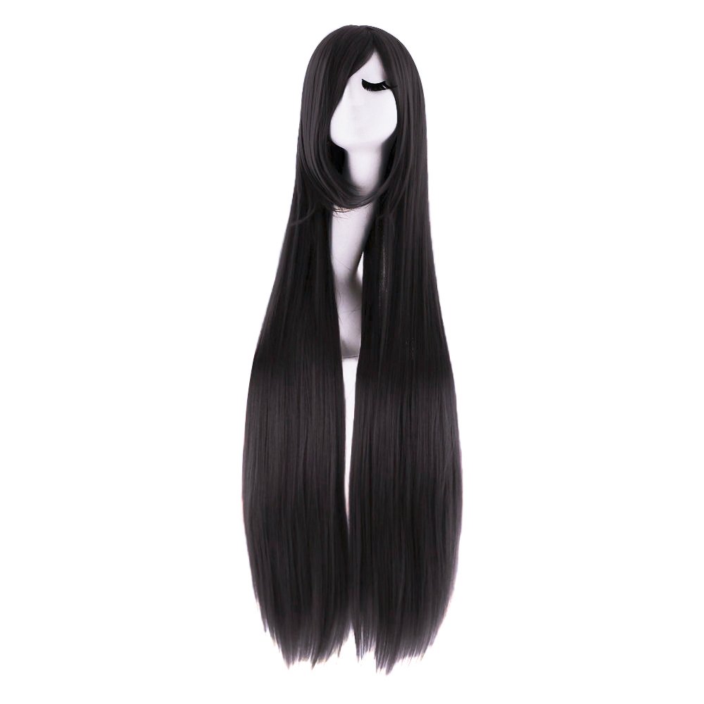 40 インチ 100 センチメートルロングストレートコスプレ - Anime Cosplay Long Black Hair のレビューと価格