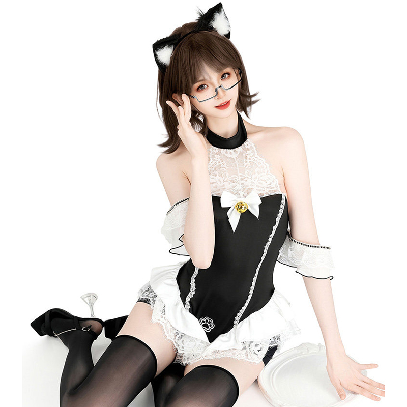 AniLV 黒猫足ボディスーツメイド制服アニメかわいいメイド - Anime Cosplay Cat のレビューと価格