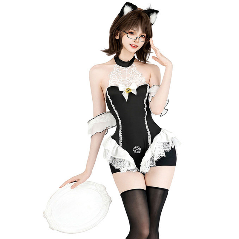 AniLV 黒猫足ボディスーツメイド制服アニメかわいいメイド - Anime Cosplay Cat のレビューと価格