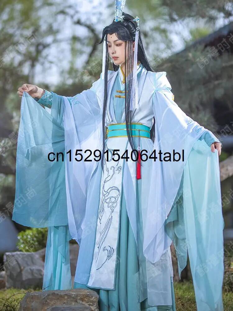 新天官慈福風師清玄コスプレ衣装漢服セット天官の祝福付きハロウ - Anime Cosplay Wigs のレビューと価格